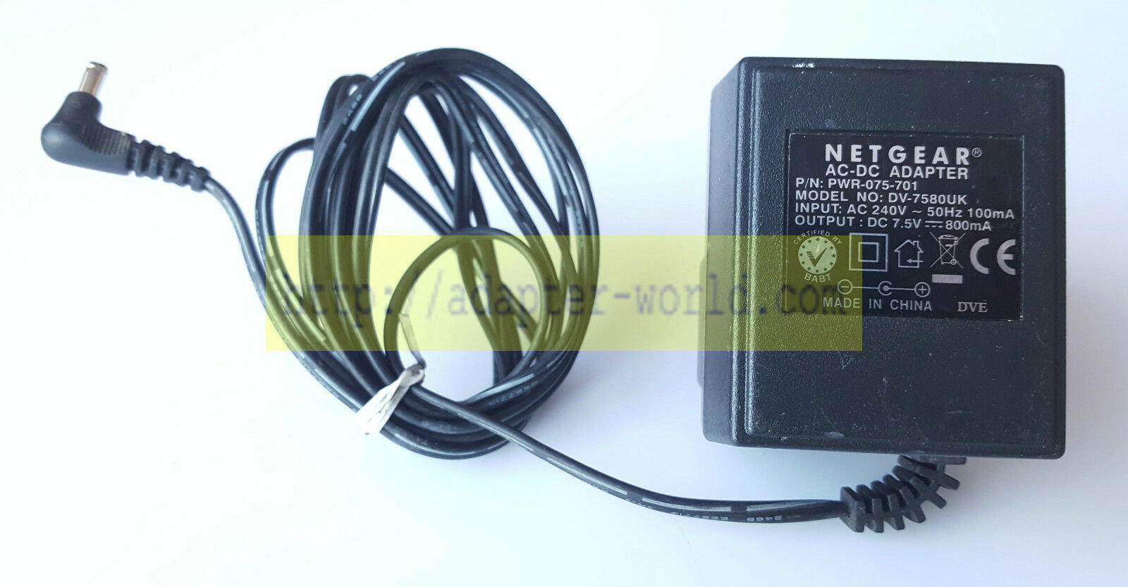 *Brand NEW*NETGEAR DV-7580UK PWR-075-701 7.5V 0.8A AC/DC ADAPTER POWER SUPPLY